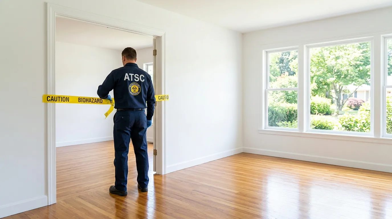 Certified biohazard cleanup crew performing Crime Scene Cleanup in Oakton